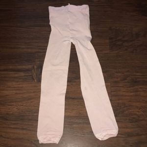 Girls Pink Footless Tights